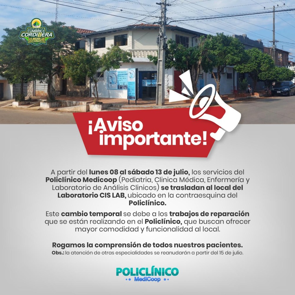 El edificio del Policlínico de Arroyos y Esteros